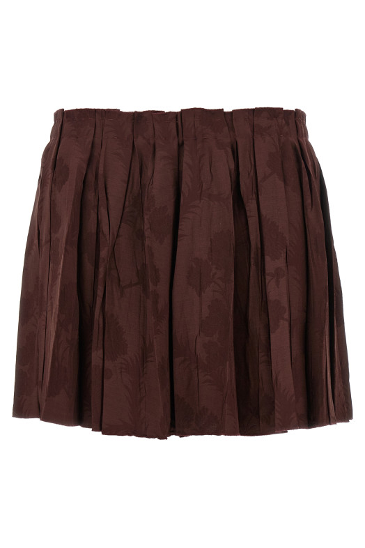 Jacquard floral patterned skirt Bordeaux