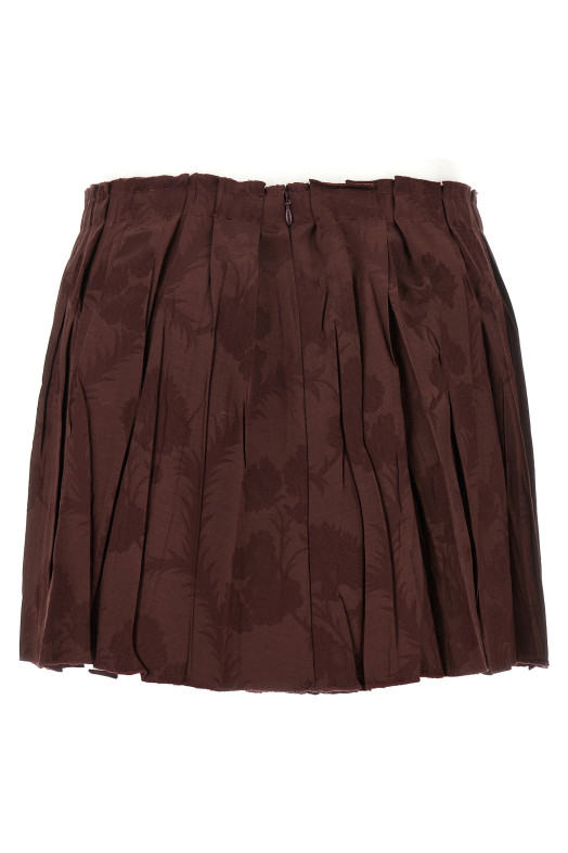 Jacquard floral patterned skirt Bordeaux