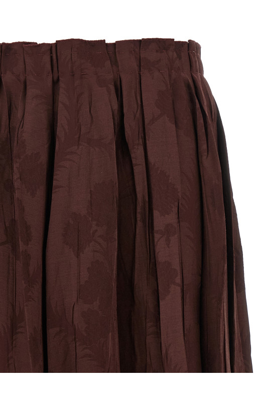 Jacquard floral patterned skirt Bordeaux