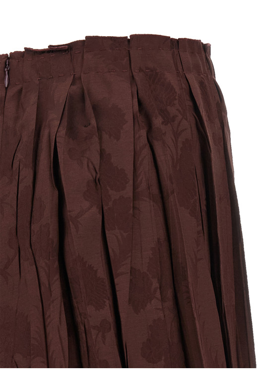 Jacquard floral patterned skirt Bordeaux