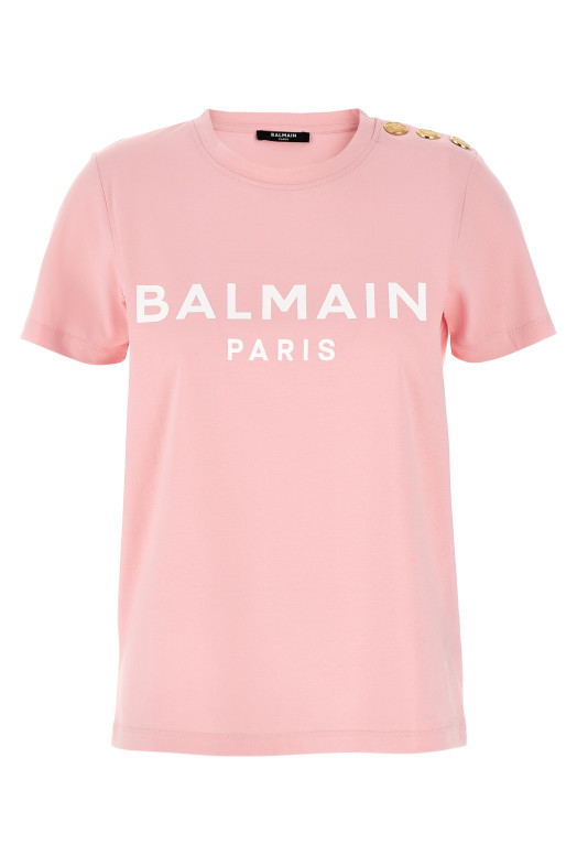 Gold button t-shirt Pink