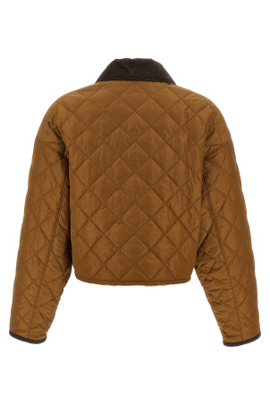 Quilted crop jacket Brown
