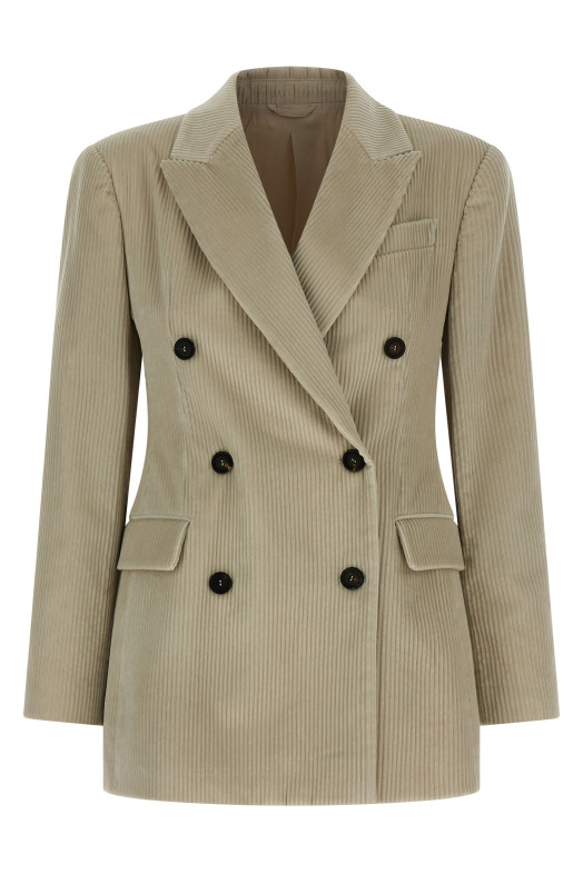 Бархатный блейзер Бежевый BRUNELLO CUCINELLI MA1807540C2430 Бархатный блейзер Бежевый BRUNELLO CUCINELLI MA1807540C2430