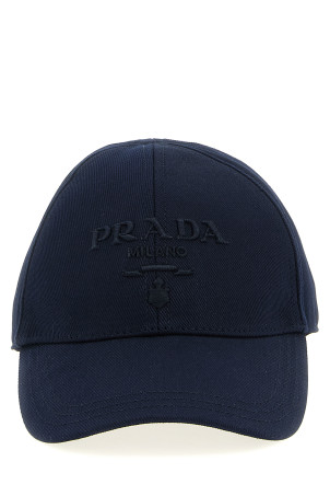 Кепка с вышитым логотипом Синяя PRADA 2HC2742CXLF0008 Кепка с вышитым логотипом Синяя PRADA 2HC2742CXLF0008