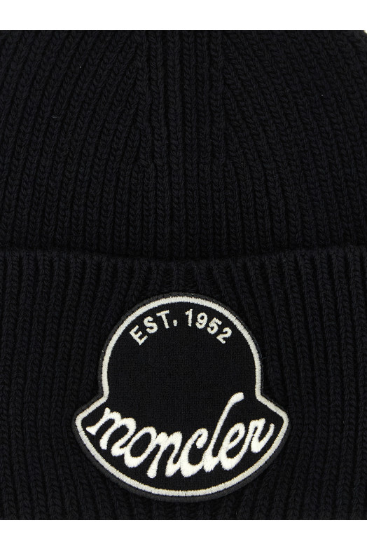Шапка з логотипом, чорна MONCLER K20913B00029M1242999 Шапка з логотипом, чорна MONCLER K20913B00029M1242999