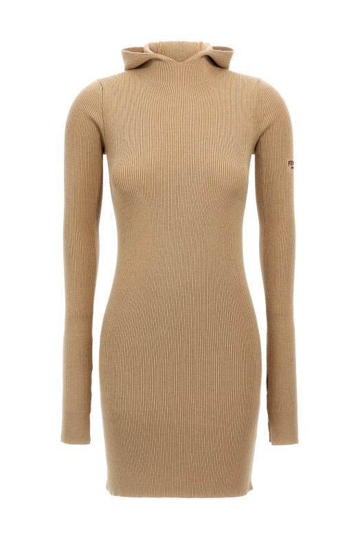 Платье с капюшоном Бежевое FENDI FZDC60ASJKF1PNO Платье с капюшоном Бежевое FENDI FZDC60ASJKF1PNO