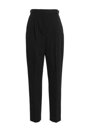 Wool twill pants Black