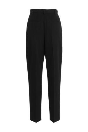 Wool twill pants Black