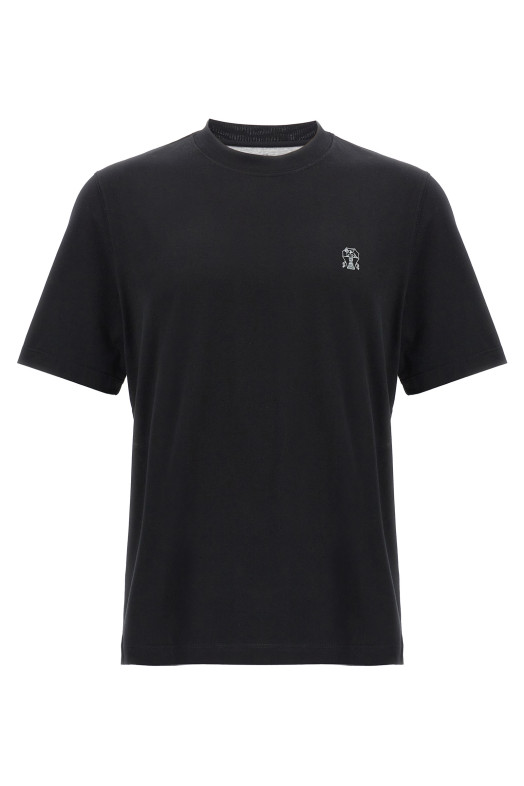 Футболка з логотипом Чорна BRUNELLO CUCINELLI M0B138440CGB88 Футболка з логотипом Чорна BRUNELLO CUCINELLI M0B138440CGB88