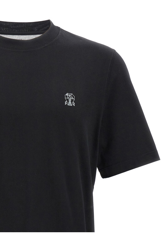 Футболка з логотипом Чорна BRUNELLO CUCINELLI M0B138440CGB88 Футболка з логотипом Чорна BRUNELLO CUCINELLI M0B138440CGB88