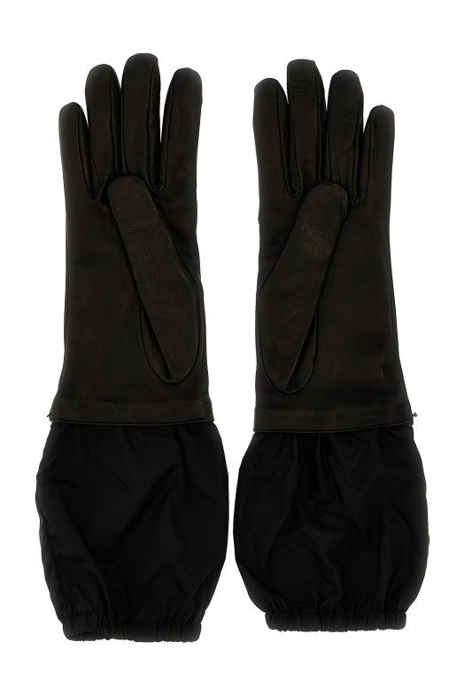 Перчатки из нейлона с логотипом, черные PRADA 1GG181038F0632 Перчатки из нейлона с логотипом, черные PRADA 1GG181038F0632