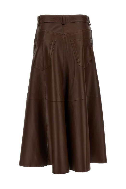 'Mid Serenity Leather' skirt Brown