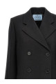 Satin insert double-breasted coat Black Satin insert double-breasted coat Black