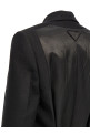 Satin insert double-breasted coat Black Satin insert double-breasted coat Black