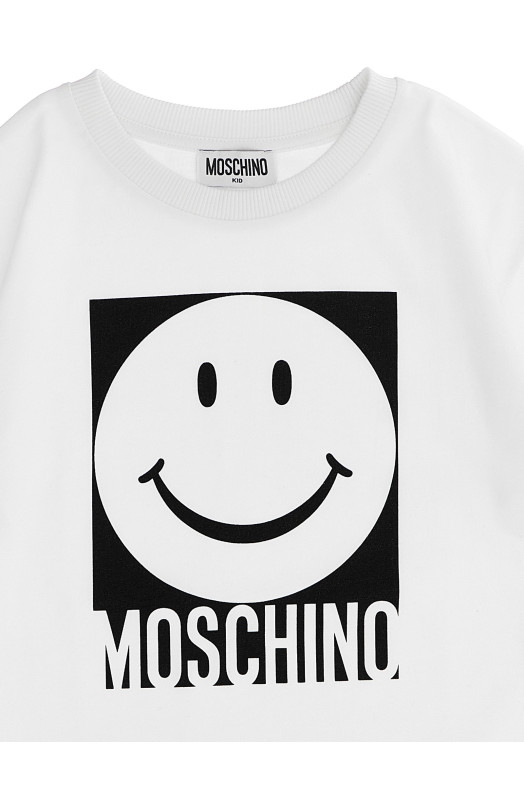 Футболка з принтом Чорно-сіра MOSCHINO KID TEEN HSM05GLAA01BIANCOOTTICO Футболка з принтом Чорно-сіра MOSCHINO KID TEEN HSM05GLAA01BIANCOOTTICO