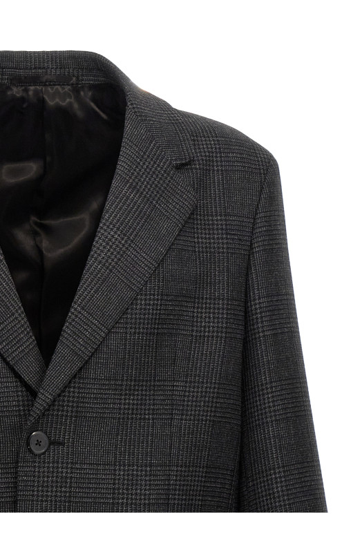 Check single-breasted coat Gray