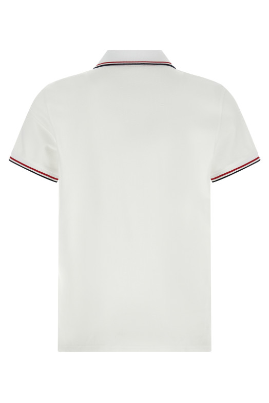 Бавовняна сорочка-поло з піке Біла MONCLER K20918A7030084556001