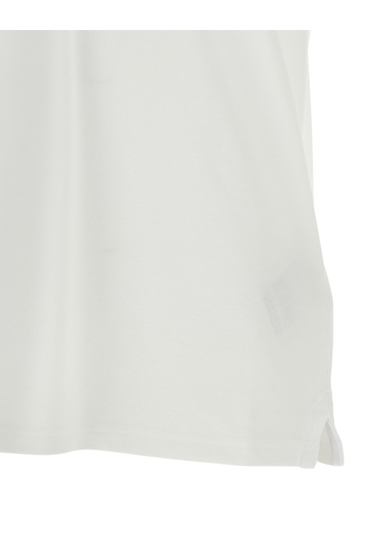 Бавовняна сорочка-поло з піке Біла MONCLER K20918A7030084556001