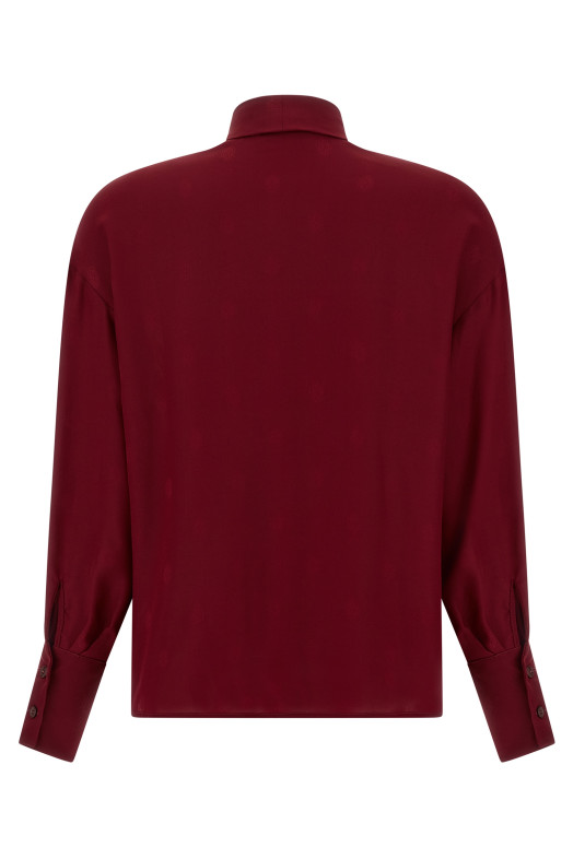 Жаккардовая шелковая блузка бордового цвета ETRO WRIA007799TU1L3R0368