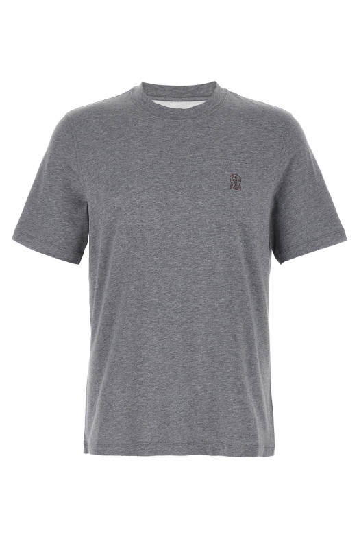 Футболка з логотипом Сіра BRUNELLO CUCINELLI M0B138440CJB11 Футболка з логотипом Сіра BRUNELLO CUCINELLI M0B138440CJB11