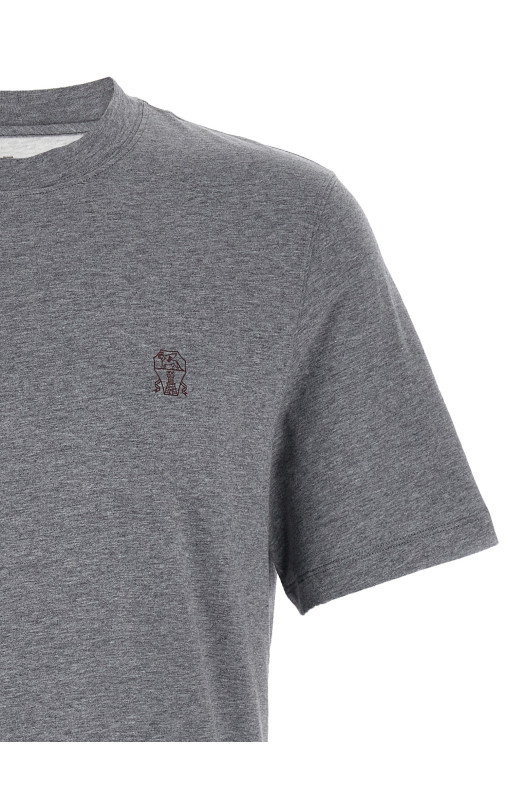 Футболка з логотипом Сіра BRUNELLO CUCINELLI M0B138440CJB11 Футболка з логотипом Сіра BRUNELLO CUCINELLI M0B138440CJB11