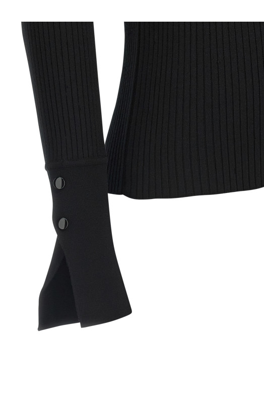 'Classic Rib' polo shirt Black