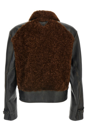 Куртка из овчины и кожи Черная PRADA UPW574SOOO172NF0807 Куртка из овчины и кожи Черная PRADA UPW574SOOO172NF0807