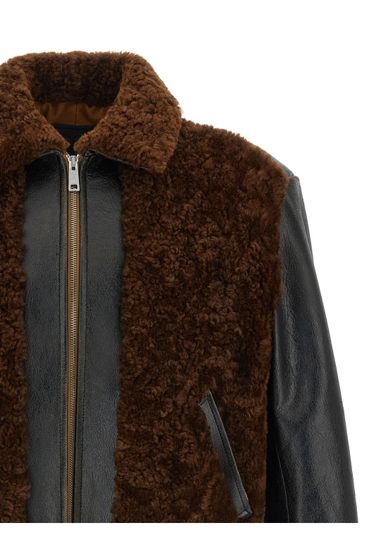 Шкіряна куртка з овчини Чорна PRADA UPW574SOOO172NF0807