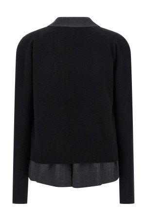 Двошаровий кардиган Чорний SACAI 2508041001 Двошаровий кардиган Чорний SACAI 2508041001