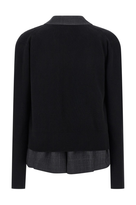 Двухслойный кардиган Черный SACAI 2508041001