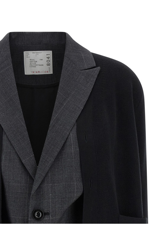 Двухслойный кардиган Черный SACAI 2508041001