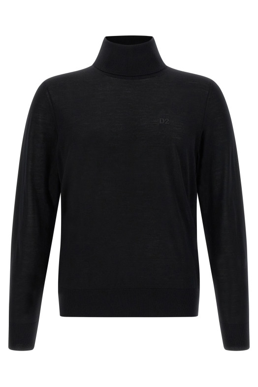 Wool turtleneck sweater Black