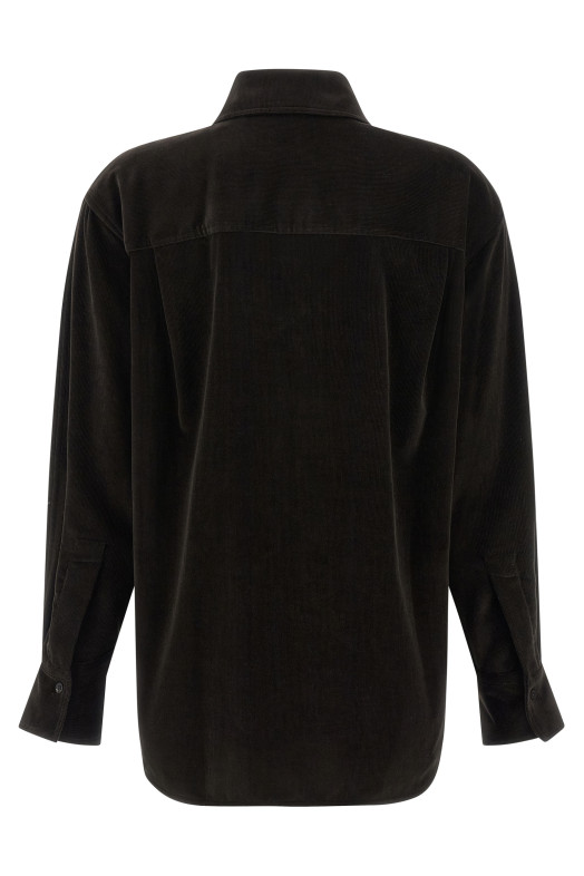 Velvet overshirt Brown