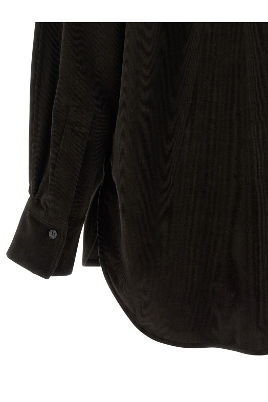 Velvet overshirt Brown