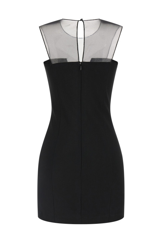 Тюлева вставка для сукні Чорна NENSI DOJAKA NDDR2641000100BLACK Тюлева вставка для сукні Чорна NENSI DOJAKA NDDR2641000100BLACK