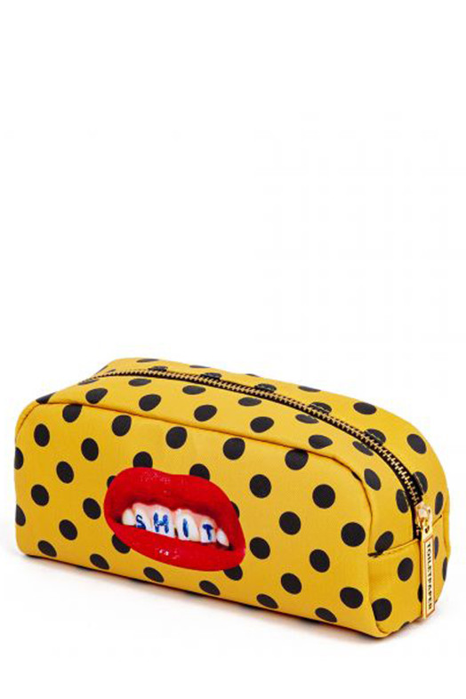 'Shit' Silk x Toiletpaper beauty bag Yellow