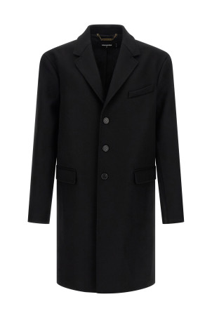 Шерстяне пальто Чорне DSQUARED2 S74AA0316S53003900 Шерстяне пальто Чорне DSQUARED2 S74AA0316S53003900