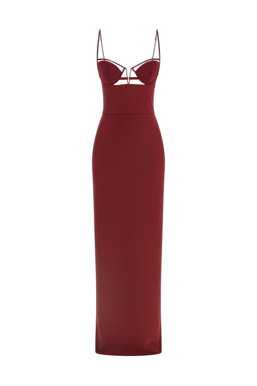 'V-Wire Bra Maxi' dress Bordeaux 'V-Wire Bra Maxi' dress Bordeaux