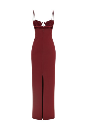 Сукня «V-Wire Bra Maxi» бордового кольору NDDR2811000401BURGUNDY Сукня «V-Wire Bra Maxi» бордового кольору NDDR2811000401BURGUNDY