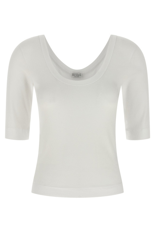Футболка Monile White BRUNELLO CUCINELLI MPTC8FX220C159