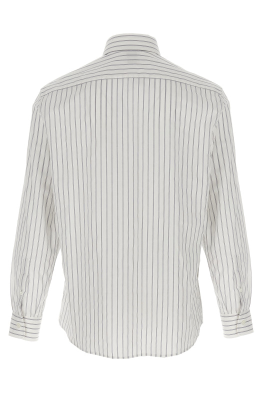 Striped canvas shirt White