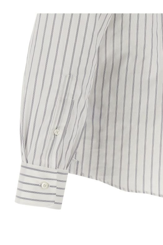 Striped canvas shirt White