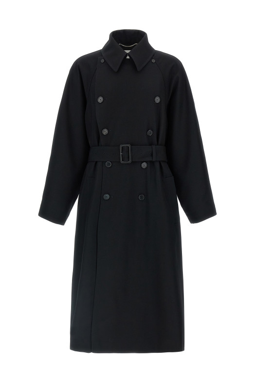 Double-breasted coat Black