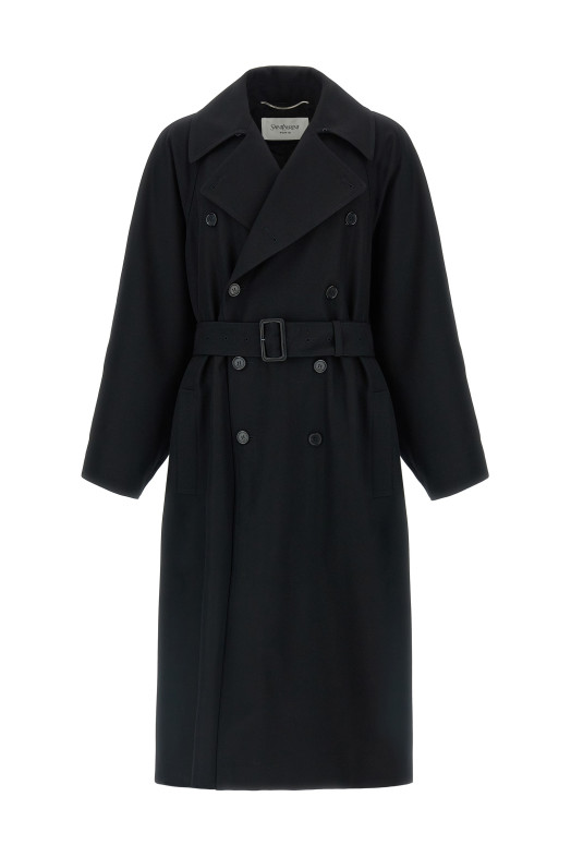 Double-breasted coat Black