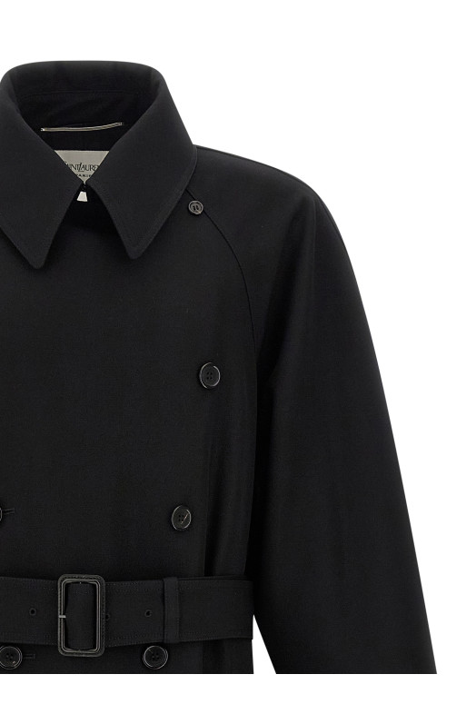 Double-breasted coat Black