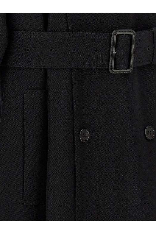 Double-breasted coat Black