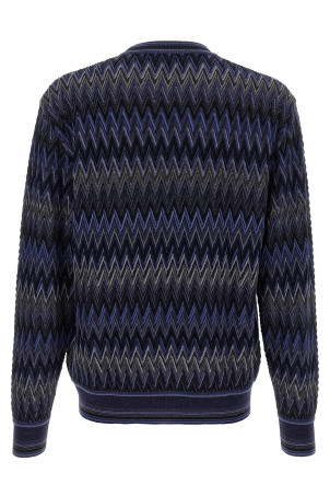 Светр із зигзагоподібним візерунком, синій MISSONI US25WN0EBR012YS91P3 Светр із зигзагоподібним візерунком, синій MISSONI US25WN0EBR012YS91P3