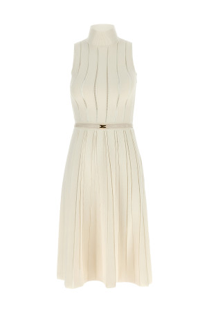 Сукня з ажурною спідницею White ELISABETTA FRANCHI AM02S56E2DZ9 Сукня з ажурною спідницею White ELISABETTA FRANCHI AM02S56E2DZ9