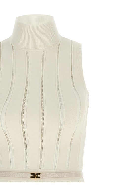 Weft dress à jour White