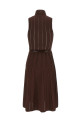 Облегченное платье с бахромой коричневого цвета ELISABETTA FRANCHI AM02S56E2EA3